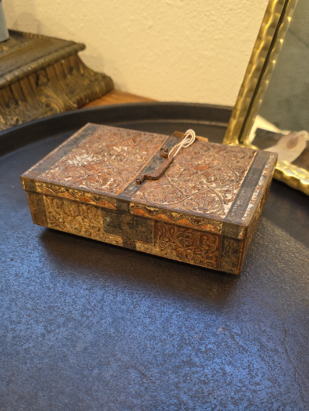 Antique Cadbury “Three British Queens” Tin Box Edwardian Embossed Metal Tin